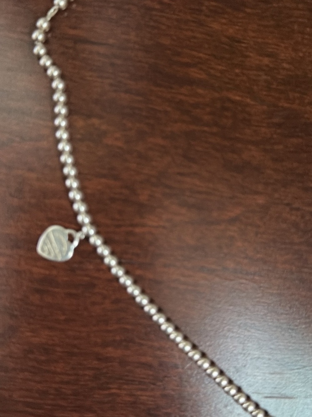 Tiffany & Co. Silver Bead Bracelet with Heart Tag